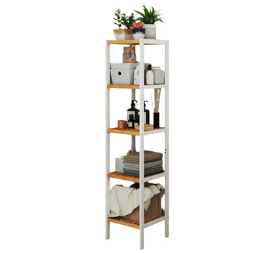 Smalle badkamerkast 5 niveaus bamboe 33x33x146 cm