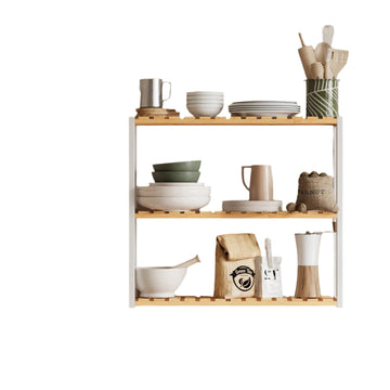 Bamboe badkamerrek met verstelbare planken - 60 x 54 x 15 cm