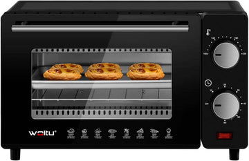 Minioven 10 liter 800 W met timer en bakplaat | Zwart | 37x21x26 cm