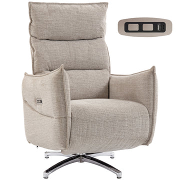 Elektrische relaxfauteuil met ligfunctie | Kleur: Beige | Afmetingen: 76x88x111 cm