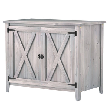 Houten tuinkast voor gereedschap | Kleur: Grijs | Afmetingen: 60x110x88.5 cm