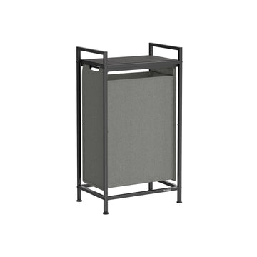 Wasmand met plank - Opbergrek - MDF/stalen frame - 42 x 28 x 75 cm