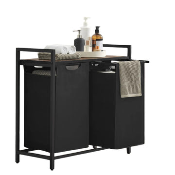 Waskast met 2 vakken en plank - 73 x 33 x 72 cm