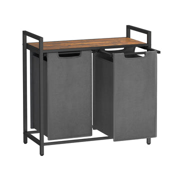 Wasmandenset - Vintage wasmand - MDF/staal - 73 x 33 x 72 cm - 30 kg
