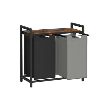 Wasmandrek - Wasgoedorganizer - MDF en staal - Ruimtebesparend - 73 x 33 x 72 cm