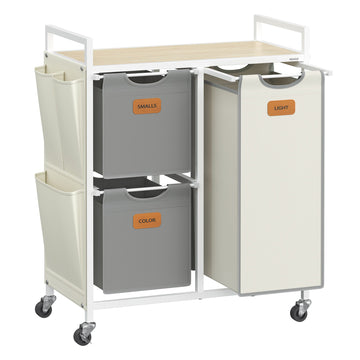 3-vaks wasmand - wasverzamelaar - opbergorganizer - stalen frame - 68,6 x 33 x 80,5 cm