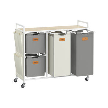 4-vaks wasmand met stalen frame - 98,6 x 33 x 80,5 cm
