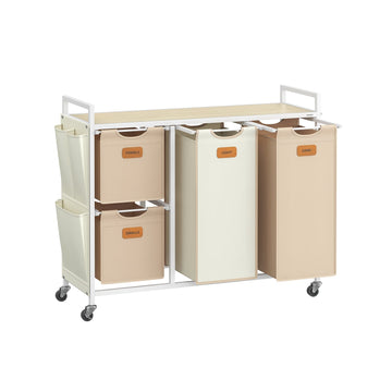 Wasmand met 4 vakken - Opbergorganizer - Staal & Oxfordstof - 98,6 x 33 x 80,5 cm