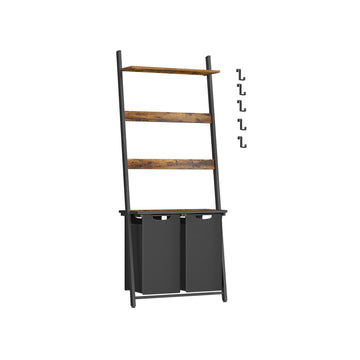 Wasmand met handdoekladder - wasverdeler - vintage - 73 x 33 x 177 cm