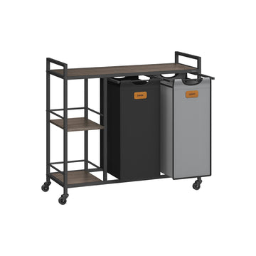Wasmand met 2 vakken - was sorteerder - kledij organizer - stalen frame - 87 x 33 x 80,5 cm
