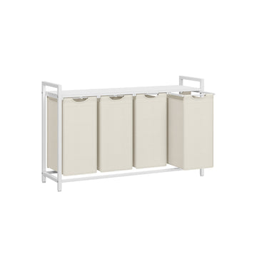 Wasmand met 4 vakken en plank - wasgoedorganizer - 116 x 33 x 72 cm