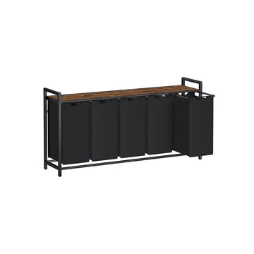 Wasmand met plank - Opberger - Wasgoedhouder - Oxfordstof - 143,5 x 33 x 72 cm