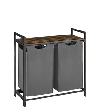 Waskast met 2 vakken en plank - vintage design - 73 x 33 x 72 cm