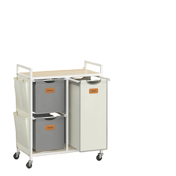 Wasmand 3-laags - Wasorganizer - staal en Oxfordstof - 68,6 x 33 x 80,5 cm
