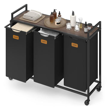Wasmand, wasverzamelaar, wassorteerder | Inktzwart-asbruin | 33x98,6x81 cm