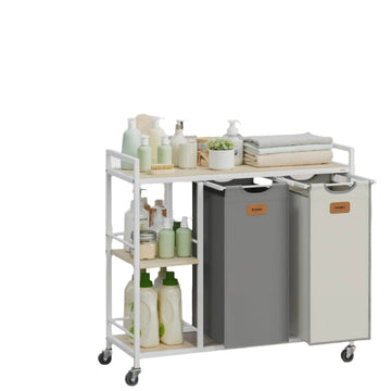 Wasmand met 2 vakken - wassorteerder - 100 l - 87 x 33 x 80,5 cm