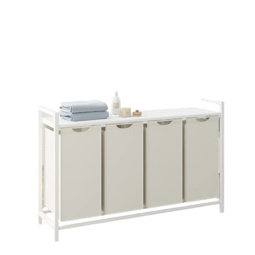 Waskast met 4 vakken - wasmand - 116 x 33 x 72 cm