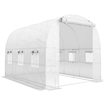 Foliekas met rekken 198x275x191 cm | Kleur: Wit | Afmetingen: 198x275x191 cm