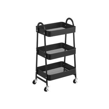 3-laags verrijdbare trolley - opbergwagen - stalen frame - 41,4 x 30,7 x 79 cm