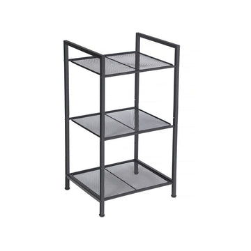 Metalen rek met 3 niveaus - badkamer- en opbergrek - zwart - 38 x 30 x 72 cm