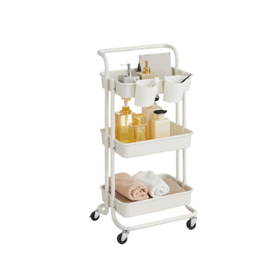 3-laags opbergwagen - serveerwagen - keukenwagen - staal - 41,6 x 33,5 x 86,3 cm