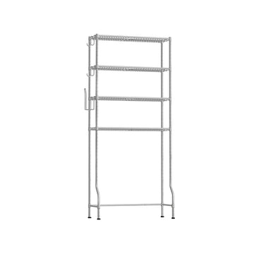 Toiletrek metaal - opbergrek boven toilet - grijs - 30 x 83 x 176 cm
