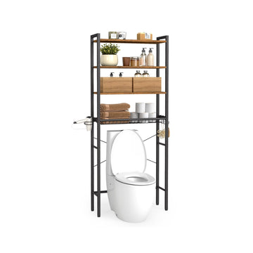 Badkamerrek boven toilet | Vintagebruin | 60x24x173 cm