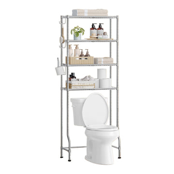 Toiletrek badkamer opberger metaal ruimtebesparend 30 x 63 x 176 cm