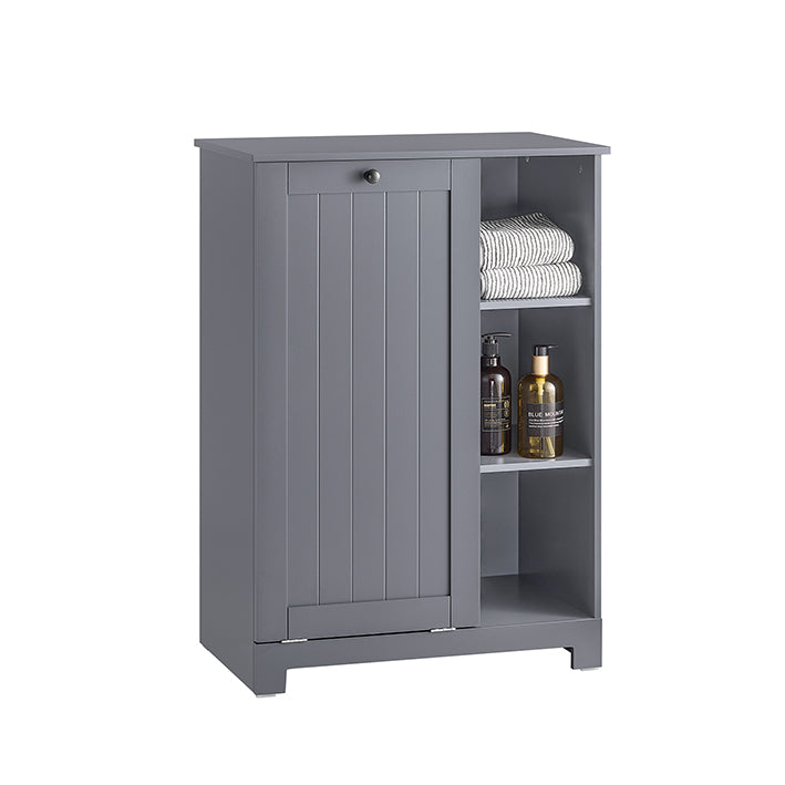 Linnenkast - Wasorganizer - Badkamerkast - MDF Materiaal - 60cm x 86cm x 37cm - open planken - waszak - Set opties beschikbaar