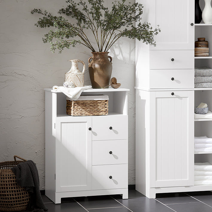 Badkamerdressoir - Opbergkast - Halkast - Verstelbare Plank - Anti-Tip Veiligheid - Ruim Ontwerp - 60cm x 86cm x 33cm