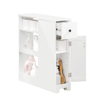 Niche Trolley - Keukenplank - Badkameropslagwagen - MDF-constructie - Verstelbare plank - Verrijdbaar met wielen - 20 cm x 70 cm x 65 cm