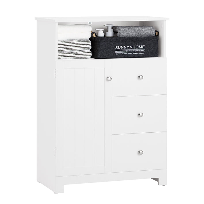 Badkamerdressoir - Opbergkast - Halkast - Verstelbare Plank - Anti-Tip Veiligheid - Ruim Ontwerp - 60cm x 86cm x 33cm