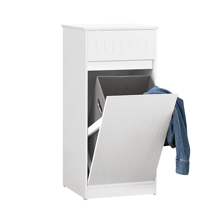 Linnenkast met wasmand - Wasverzamelaar - Wassorteerder - Anti-Tip Veiligheid - Accessoirelade - MDF-constructie - 40 cm x 86 cm x 39 cm