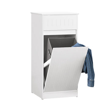 Linnenkast met wasmand - Wasverzamelaar - Wassorteerder - Anti-Tip Veiligheid - Accessoirelade - MDF-constructie - 40 cm x 86 cm x 39 cm