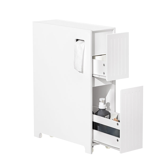 Niche-opbergwagen - Keukenwagen - Badkamerkast - Mobiel en stabiel - Voldoende opbergruimte - MDF-constructie - 20 cm x 75 cm x 60 cm