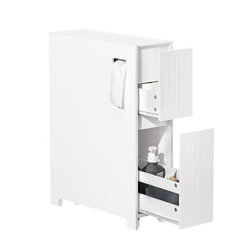 Niche-opbergwagen - Keukenwagen - Badkamerkast - Mobiel en stabiel - Voldoende opbergruimte - MDF-constructie - 20 cm x 75 cm x 60 cm