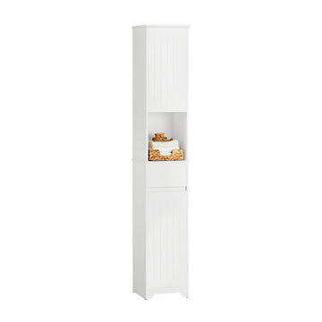 Hoge Badkamerkast - Opbergtoren - Linnenkast - Verstelbare Planken - Anti-Tip Ontwerp - MDF Constructie - 30cm x 170cm x 30cm