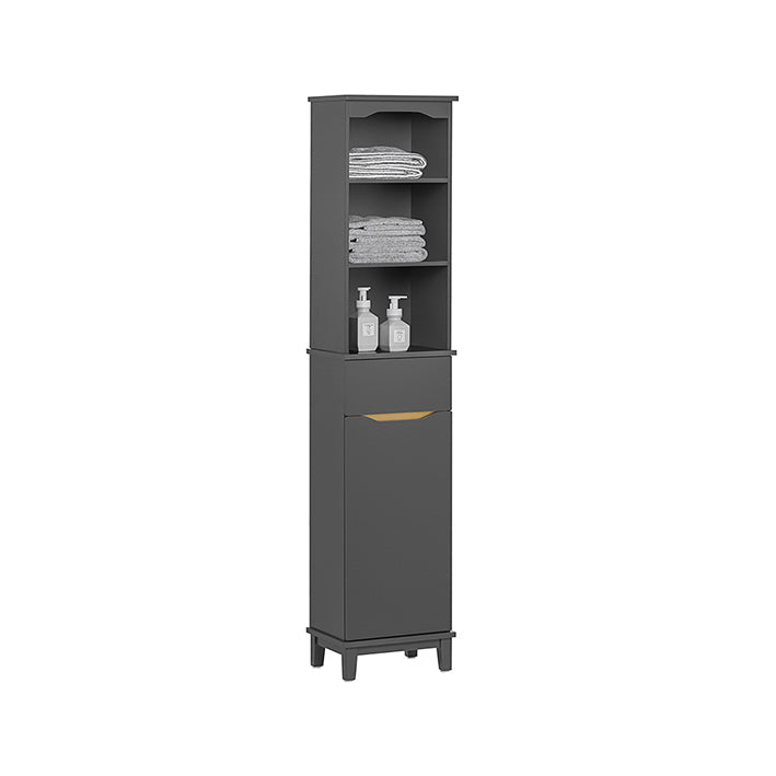 Hoog Badkamermeubel - Opbergmeubel - Organizer - Voldoende ruimte - 35x170x30cm - MDF en grenen materiaal