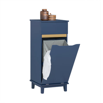 Waskast met ingebouwde waszak - Linnenkast - Wasorganizer - Duurzame constructie van MDF en grenen - Vochtbescherming - Eenvoudige montage - 40 cm x 96 cm x 40 cm