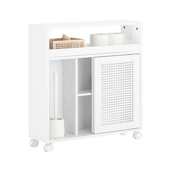 Badkameropbergkast - Smalle Kast - Slim Space Saver - Verstelbare Plank - 20x70x65cm - MDF - Toiletpapieropslag