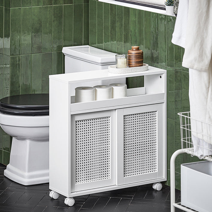 Badkameropbergkast - Smalle Kast - Slim Space Saver - Verstelbare Plank - 20x70x65cm - MDF - Toiletpapieropslag