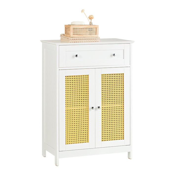 Moderne Badkamer Ladenkast - Dressoir - Opbergkast - Luchtdoorlatende lattendeuren - Decoratief ontwerp - Veelzijdig gebruik - 60 cm x 88 cm x 35 cm