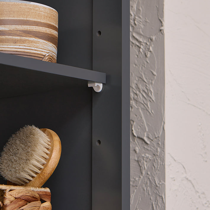 Hoog Badkamermeubel - Slanke Opbergorganisator - Wasmand - MDF en Grenen - Wandmontage - 40 cm x 170 cm x 37 cm