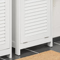 Hoge Badkamerkast met Uitklapbare Waszak - Linnenkast - Opbergplank - Verstelbare Plank - Anti-Tip Apparaat - Wit - 40cm x 170cm x 38cm