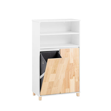 Houten Linnenkast - Wasruimte - Badkamerkast - Ruime Organizer - 64cm x 110cm x 33cm. Eenvoudige montage - Duurzame materialen.
