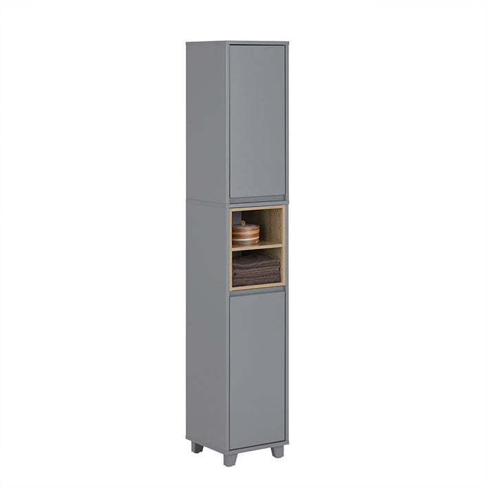 Hoge badkameropbergkast - Smalle kast - Slanke opbergeenheid - Maximaliseert de ruimte - 30x170x30cm