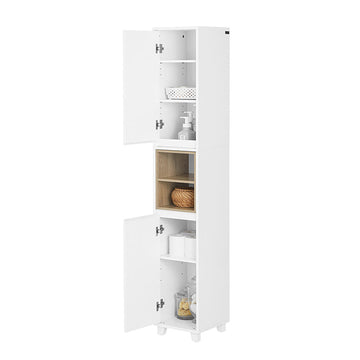 Hoog Badkamermeubel - Smal Opbergmeubel - Slanke Kast - Verstelbare Planken - MDF, PB - 30x170x30cm
