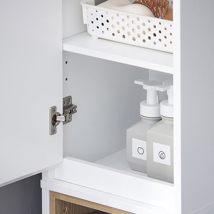 Hoog Badkamermeubel - Smal Opbergmeubel - Slanke Kast - Verstelbare Planken - MDF, PB - 30x170x30cm
