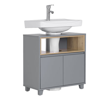 Sink Cabinet - Wastafelkast - Badkameropslag - Vergrote opslagruimte - 60x61x30cm - Waterbestendige siliconen voetkussentjes