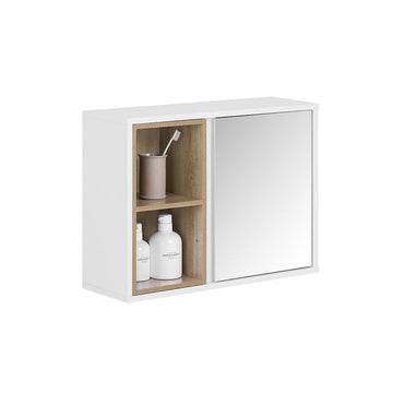 Wandkast Spiegeldeur - Opbergkast - Badkamerorganizer - Verstelbare Planken - Compact Ontwerp - 60x45x20cm